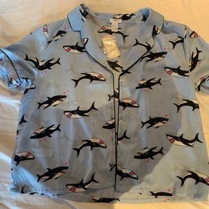 Forever 21 Button Down Shark Sleep Shirt